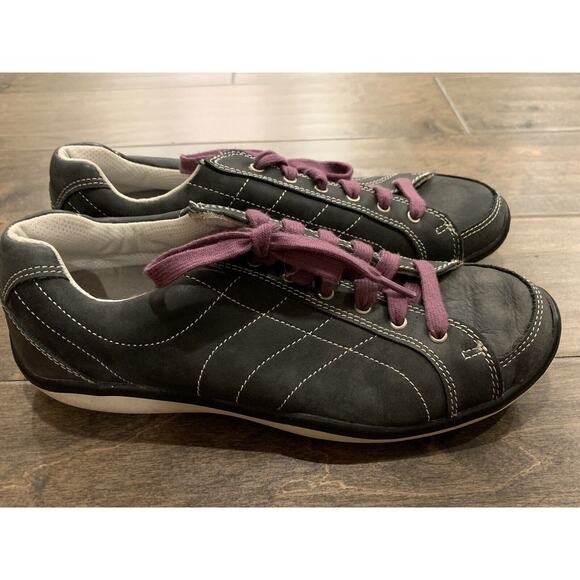 Footjoy Womens Black Purple Lace Spikeless Golf Shoes Size 7M LoPro 97261 - Picture 1 of 8